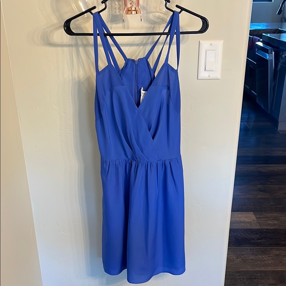 BCBGeneration Blue Sundress with Spaghetti Straps for Cocktail